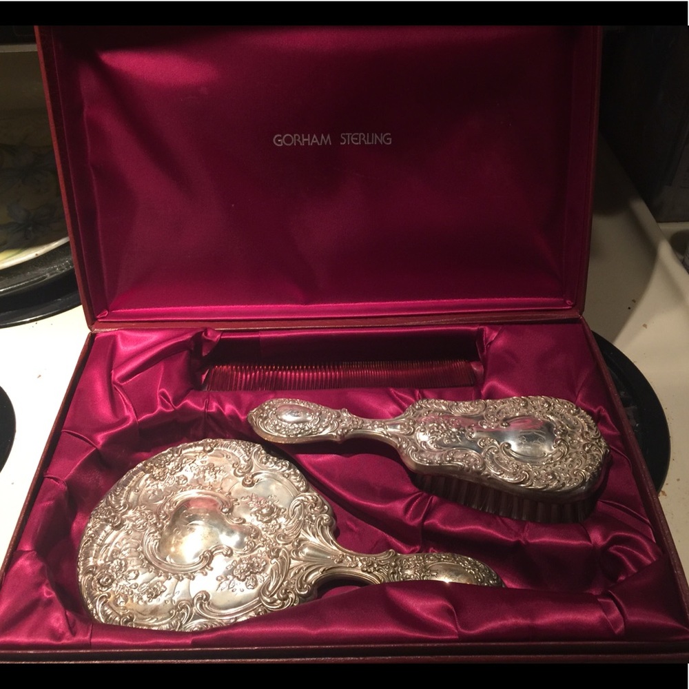 Gorham Sterling Silver Antique Style Brush Set